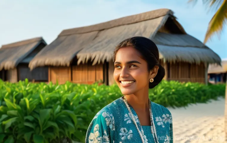몰디브 공공예절 - **Prompt 1: Maldivian Village Serenity**
    A tranquil scene in a traditional Maldivian local villa...