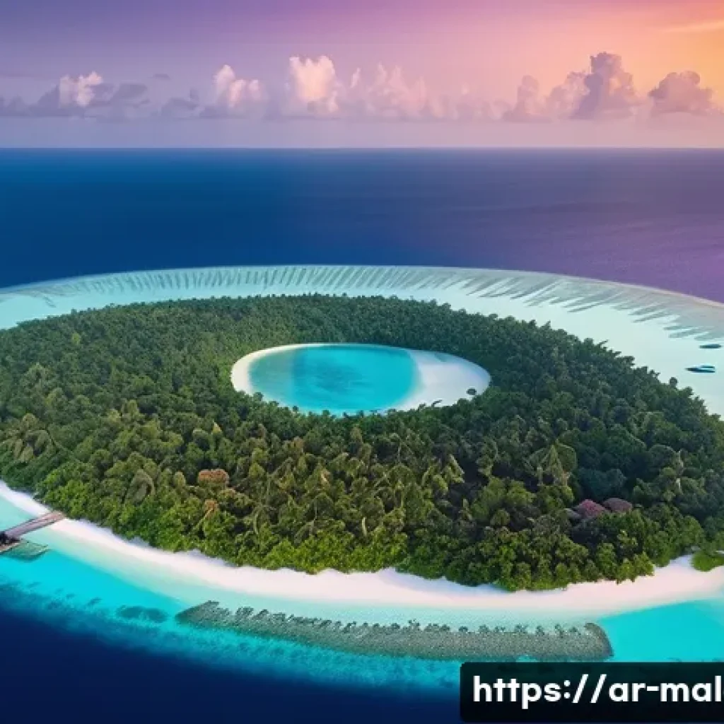 몰디브 여행과 기후 변화 - **Prompt: "An aerial view of a pristine Maldivian atoll at sunrise. The soft golden light illuminate...